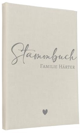 Hochzeitideal Stammbuch zur Hochzeit – Klassisch in Creme – 'Claudi' Nr. 303 – personalisierbares Familienstammbuch & Erinnerungsbuch, handgefertigt in Deutschland
