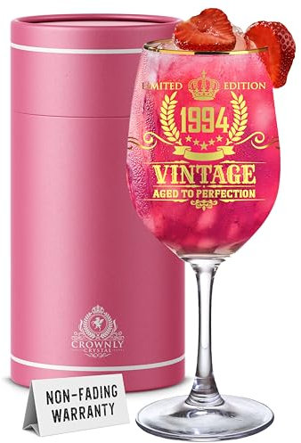 CROWNLY CRYSTAL® 1994 Bicchieri Vino Regalo Donna Compleanno 31 Anni Compleanno Donna Decorazioni 31 Anni Donna Regali Personalizzati Regali Originali Donna Idee Regalo Donna 31 Anni Regali Per Donna