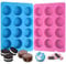 SAGOOITS Oreo Schokoladen-Silikonform, rund, 12 Mulden, zylinderförmige Schokoladen-Silikonformen für Oreo, Kekse, Süßigkeiten, Gelee, Mini-Kuchen und Muffin-Backen (2 Stück)