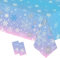 PHOGARY Weihnachtliche Schneeflocken-Tischdecke Die Eiskönigin, Geburtstagsparty-Dekorationen, Winter-Schneeflocke, gefrorene Tischdecke für Winterwunderland-Dekorationen, Eiskönigin-Partygeschenke