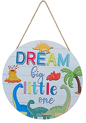 Zerodeko Dinosaurier Holzanhänger Zum Aufhängen Inspirierende Holzschilder Kinderzimmer Wandbehang Dream Big Little One Hängeschild Groß Kinderzimmerdeko Traum Hölzern Schreibwaren