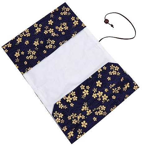 EXCEART Handgefertigte Buchhülle Mit Goldener Prägung Und Kirschblüten-motiv Leichter Reißfester Stoffumschlag Zum Von Notizbuch Tagebuch Und Taschenbuch Und Langlebig