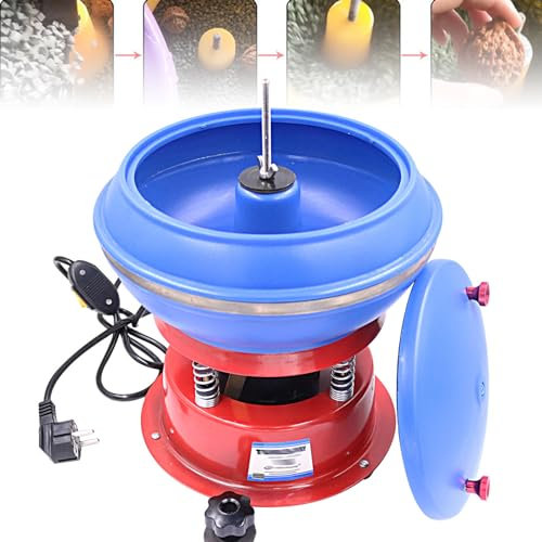 Lucidatrice a buratto a vibrazione da 8 pollici, Lucidatrice da tavolo, piccola macchina multifunzione altamente efficace, 220V, per levigatrice gioielli Rock Gem Polishing Tool