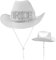 Mednkoku Cowgirl Hut, Cowboyhut Braut Cowgirl Hat Wide Brim Panama Mütze für Hochzeit Cosplay FOHE KEISE Rollenspiel Stück Weiß