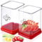 2 Pezzi Affettatrice a Tazza per Frutta, Affettatrice a Tazza con Piastra di Spinta Multifunzionale Affettatrice a Tazza Press Cup Slicer, per Antipasto di Uova Fragola Banana