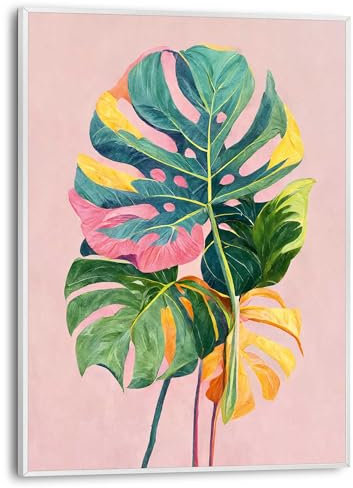 REINDERS Gerahmtes Bild, Colourful Leafs, Wohnzimmer, Poster, Wanddeko, Room Decor, MDF, Mehrfarbig, 40x30cm