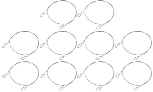 QUARKZMAN 10 Stück Lanyard Kabel Drahtseil, 20cm x 1,5mm Edelstahl Drahtseil mit Schlaufen Sicherheitsstahlseil zum Verbinden von Möbeln im Freien auf Reisen, Silber