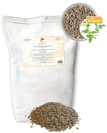 Eivolution Bio-Legehennen-Pellets mit Oregano-Öl für Geflügel 10kg - Für Hühner und Wachteln - Hühnergesundheit - probiotisch - Kräuterpellets