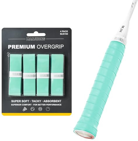 MANJHONG Griffband Overgrip für Tennis, Badminton, Squash und Pickleball Schläger Griffbänder, Tiffy-blau
