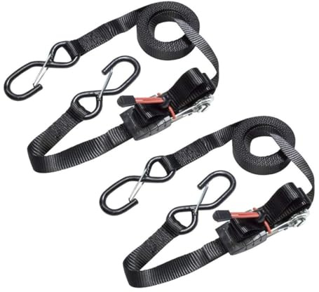 Master Lock Storage - Rachet Tie Down Strap 4250 x 25mm [3066] Black 2pcs Black