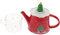 DUDSME 1 set di bollitore natalizio tazza da tè latte teiere a tema natalizio teiera cinese teiera di Natale teiera in porcellana teiera di Natale tazza di Natale bollitore da tè portatile in ceramica