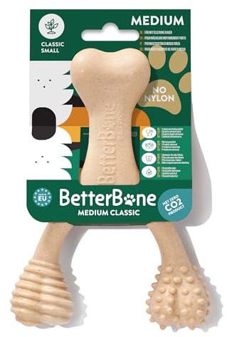 BetterBone - Hundespielzeug zum Kauen - Small Medium Classic - Veggie Kauknochen Hund Nylon- & GMO-frei auf Zellulosebasis - Kauspielzeug mittelhart neutraler Geschmack - Splitterfrei & hypoallergen