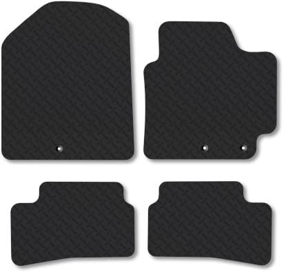 Fits Kia Stonic (2018+) 5mm Rubber Car Mats | Heavy Duty Rubber Tailored Fit Floor Mats Full Coverage Durable Waterproof Accessories Easy Clean Anti Slip Made in the UK