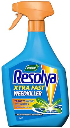 Resolva Xtra Fast Weedkille Ready to Use, Fast Acting Formula for Eliminating Weeds, Ideal for Paths, Driveways, Lawns, & Gardens – Effective Results in Just Hours, Safe & Convenient (1L Ready To Use)