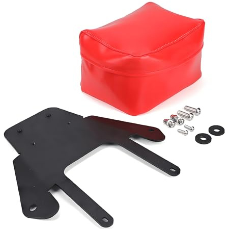 DFFMQSJ Kompatibel mit Kove 450 Rally 2023 2024, rote Motorrad-Hecktasche mit Montagehalterungsplatte, wasserdichte Lederrahmen-Satteltasche, Topcase-Halterungstasche