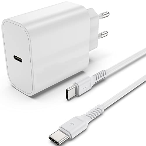 25W USB C Ladegerät, Schnellladegerät mit 2M Type C Kabel, USBC Ladegerät Fast Charger USB-C Netzteil für iPhone 16/15 Pro Max, iPad Air/Mini, Samsung S24/ S23 / S22/ S21, Huawei, Xiaomi