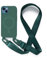 Leather Armor Handykette Hülle für iPhone 13(6.1) mit Band Halsband Lanyard (abnehmbar) Handyhülle, Verstellbarer Lanyard.Magnetisch Stoßfest Silikonhülle Wireless Charging kompatibel .-Grün