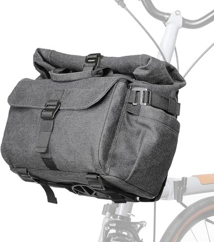 ROCKBROS Fahrradlenkertasche für Brompton Lenkertasche City Pendler Fahrrad Rucksack Multifunktional Fahrradtaschen Schwarz