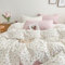 Nayoroom Blumen Bettwäsche 135x200 Baumwolle Weiß mit Rosa Blümchen Bettwäsche-Set mit Kissenbezug 80x80 cm Aesthetic Bunt Blumenmuster Bettbezug mit Reißverschluss