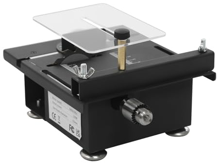 Mini-Multifunktions-Tischsäge,Mini-Tischsäge HS13003,7-stufige Geschwindigkeit, 100W, für Holz, Metall & Kunststoff,Inkl. Zubehörset & EU-Stecker