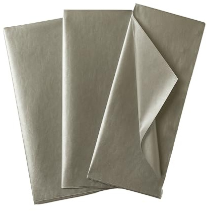 Pack of 10 Metallic Silver Acid Free 50 x 70cm Tissue Paper Sheets