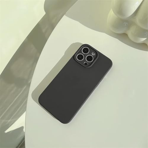 QGGNMGT Luxury Liquid Soft Silicone Phone Case for Iphone 14 Plus 13 12 11 Pro Max 14 Camera Lens Shockproof Protection Cover(For iPhone 12 Pro/Graphite Grey)