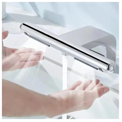 QZCX Secamanos Electrico, Secador de Manos automático de 1150 W con Sensor, Grifo for Lavabo con Chorro de Aire Caliente y frío for baño.