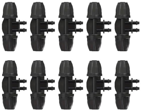 SENRISE 10 connettori spinati, anti-goccia, da 8/11 mm a 4/7 mm, raccordi per irrigazione a goccia a 4 vie, per irrigazione da giardino, fattoria, serra