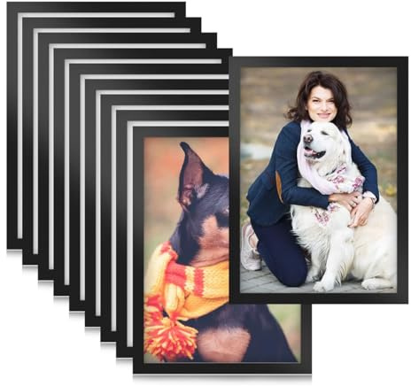 Sefdrert 10PCS A5 Magnetic Diamond Art Frames, Self Adhesive Magnetic Picture Frame Frames Display Frame Black