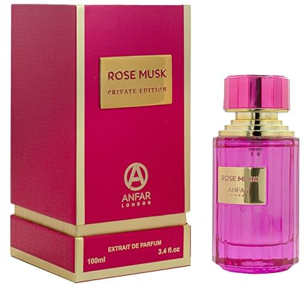 Anfar London Rose Musk Eau de Parfum 100 ml Unisex I Süßer Rosen Duft mit orientalischem Moschus Langanhaltend, elegant & verführerisch I Hochwertiges Parfüm Geschenk für Damen & Herren Alltag & Abend