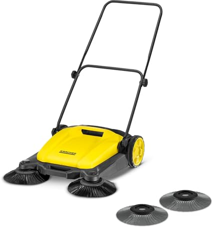 Kärcher Sweeper S 3 Twin 2-in-1, Working Width: 650 mm, Up to 1,800 m²/h Area, Debris Hopper: 16 l, Weight: 9.7 kg, 2 Side Brushes for Dry Dirt, 2 Side Brushes for Wet Dirt