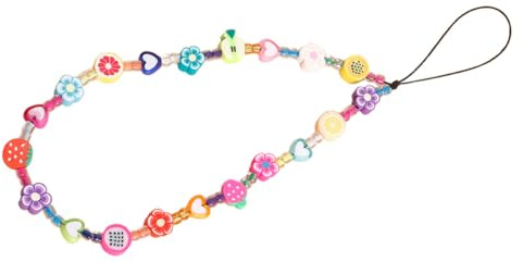 Outanaya Cordon de Téléphone en Pâte Polymère, Lanière Anti-perte Légère et Résistante, Accessoire Suspendu Chic pour Téléphone Portable, Porte-clés ou Paquet, Usage Quotidien et Présent
