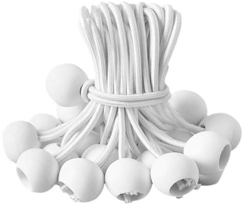 Lurrose Cordons Élastiques Blancs 50 Unités 150Mm pour Bâches et Tentes Boules Adaptés aux Activités de Plein Air