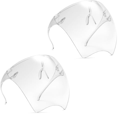 FUSDNW 2 Pcs Face Shield Visor Splash Resistant Dustproof Face Protection Mask Comfortable Wear Clear Visibility Reusable for DIY Nail Art & Salon Use Industrial Protection