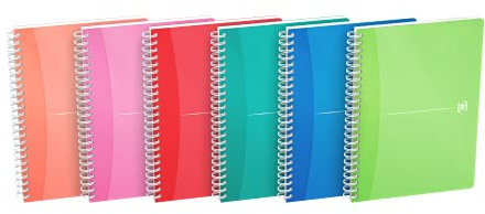 Oxford Spiral-Notizblock A5 liniert, My Colours, 180 Seiten, 4 aus 6 Farben, 5 Stück
