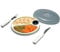 Able2 Modern Thermo Plate Food Warmer - Rectangular, Compact, 2 Compartments, Keeps Food Warm, Microwave & Dishwasher Safe