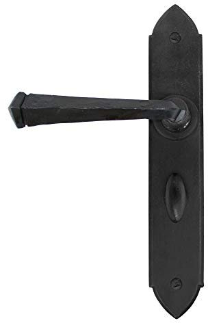 Handmade Gothic Unsprung Lever Latch Handle Set - 9 3/4 x 1 ¾ - Beeswax
