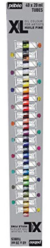 Pébéo - Óleo Fino XL, 40 Tubos Surtidos de 20 ML - Set de pintura al óleo - Kit de pintura al óleo multisuperficie - 40 Tubos de 20 ml