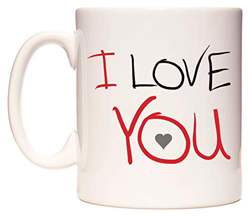 WeDoMugs I Love You (with Grey Heart) - Ceramic 11oz Coffee Tea Gift Mug Cup