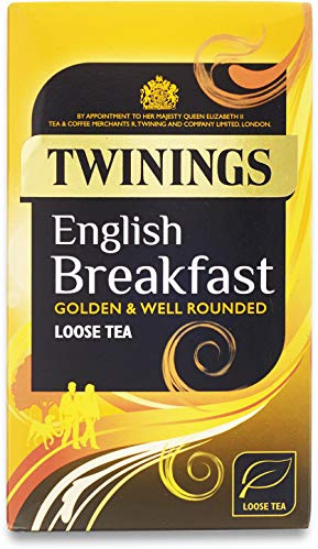 Twinings English Breakfast Loose Leaf Tea 125g | Black Tea, Full Bodied Blend, Well Rounded, No Added Flavourings, Loose Leaf, Strainer Brewing, Resealable Box