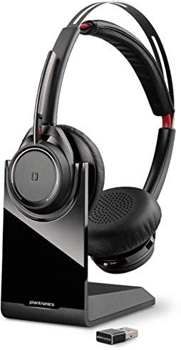 Plantronics Voyager Focus UC B825 Binaural Head-Band Black Headset – Headsets (Call Center/Office, Binaural, Head-Band, Black, Wireless, 45 m)