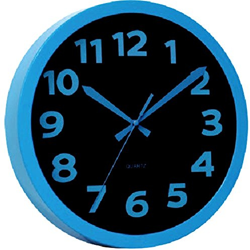 Technoline Modern, Eye-catching Shrill Wall Clock with Plastic Frame, Blue, 25,5 x 4 x 25,5 cm