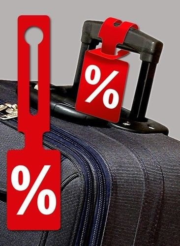 25 Stück Anhänger Prozent für Räumungsverkauf SALE Reduziert Aktionen Koffer Taschen Fahrrad Fahrräder Mofa Roller etc.