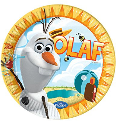 Frozen - Platos para Fiesta Diseño Playa Olaf - Pack de 8 (Talla Única) (Multicolor)