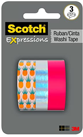 3M Expressions Pack Scotch Washi Tape: 3-Pack/Assorted (3 Patterns) Style #4/3-Pack