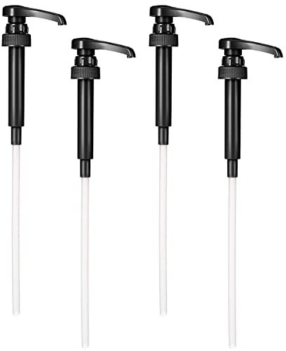 Torani and DaVinci BLACK Syrup Pumps, Fits 25.4 Oz/750Ml Bottles (Pack of 4)
