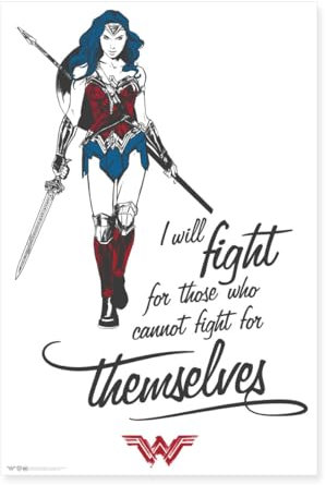 Spreadshirt Wonder Woman I Will Fight Poster 40x60 cm, One size, Weiß