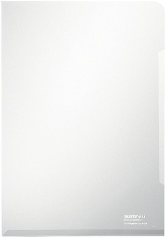 LEITZ® Sichthülle, PVC-Hartfolie, oben/rechts offen, A4, 0,15 mm, farblos (100 Stück), Sie erhalten 1 Packung á 100 Stück