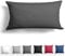 Alreya Mako Satin Kissenbezug 40 x 80 cm - 100% Baumwolle mit YKK Reißverschluss, Superweicher Kopfkissenbezug 40x80, Kissenhülle, Oeko-TEX® Standard Zertifiziert, Anthrazit, nur Kissenbezug