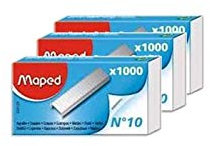 Maped Heftklammern Nr. 10, verzinkt, 3 Packungen mit je 1000 Stück